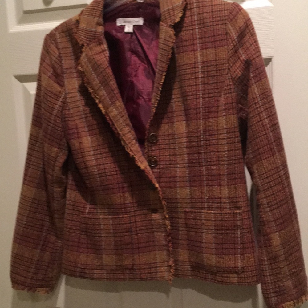 Coldwater Creek plaid tweed Blazer.